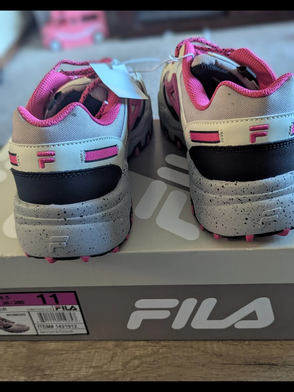 Fila Women's Tan Pink Black Reminder Sneakers